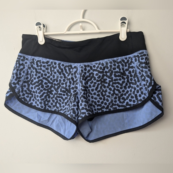Lululemon Run: Speed Short *4-way Stretch Size 6 Blue And Black Color - Picture 7 of 14